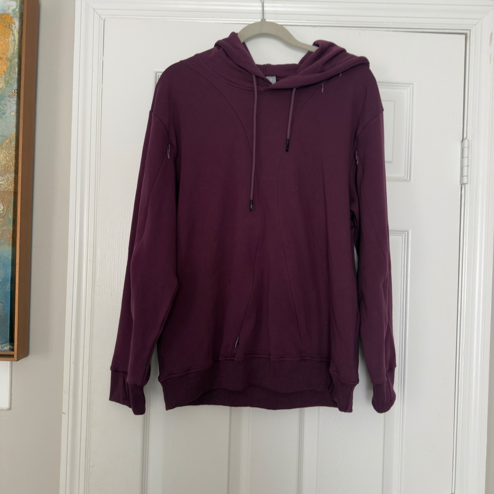 BeWell Multi-Access Hoodie Women's Medium Burgundy Plum Zip Athletic Sweatshirt